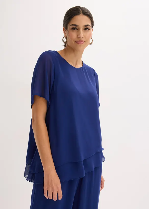 Bluse in blau von vorne (im Anschnitt) - bonprix Bluse in blau von vorne (im Anschnitt) - bonprix
