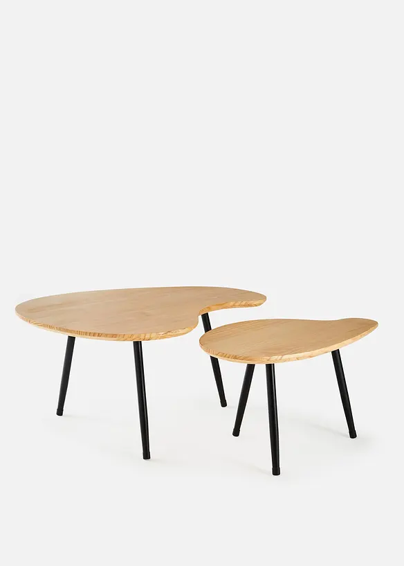 Beistelltisch (2-tlg. Set) in schwarz von vorne - bonprix Beistelltisch (2-tlg. Set) in schwarz von vorne - bonprix