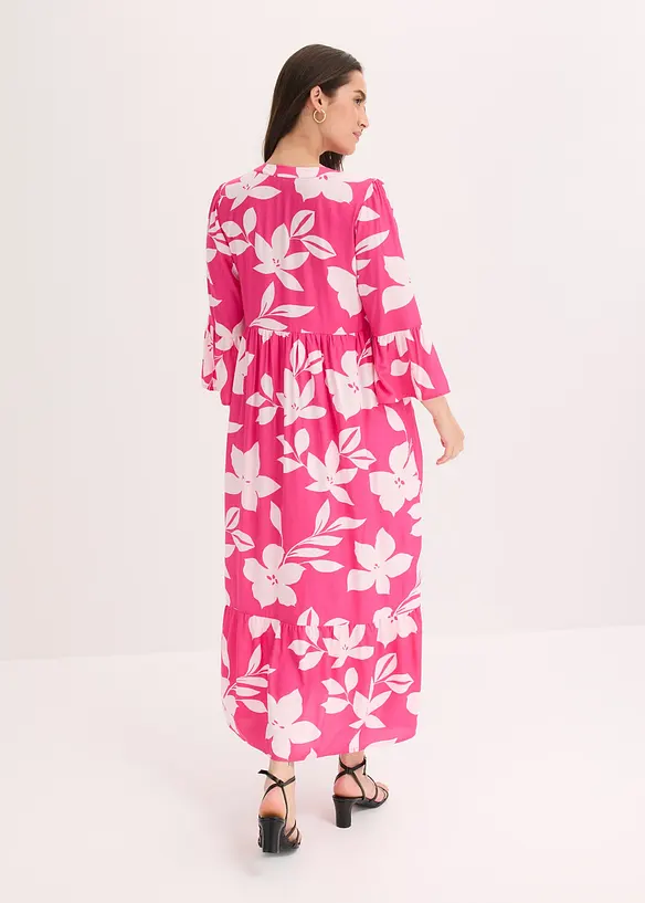 Maxikleid in pink von hinten (Totalaufnahme) - bonprix