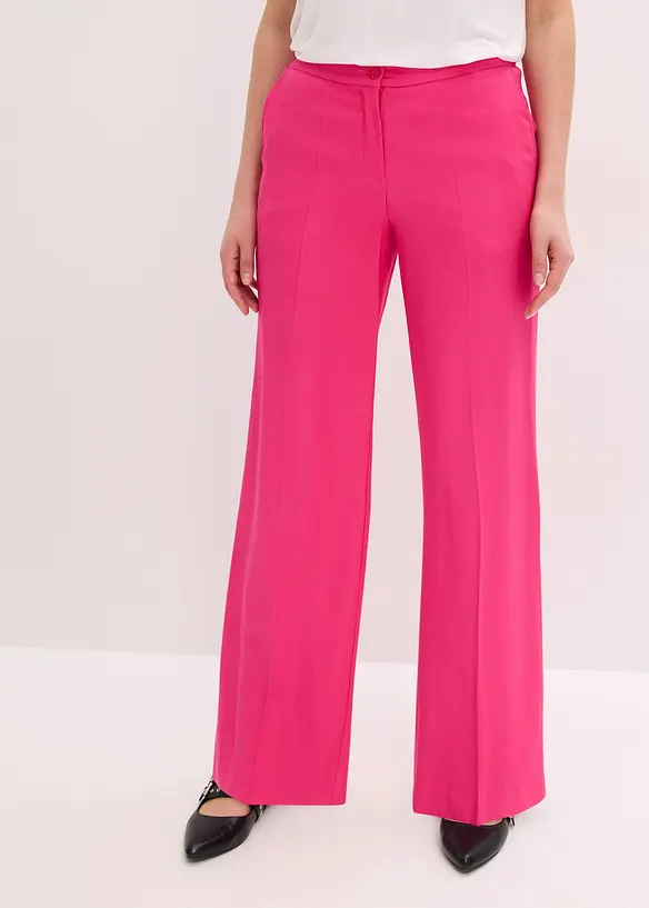 Leichte Marlenehose mit Viskose in pink von vorne - bonprix Leichte Marlenehose mit Viskose in pink von vorne - bonprix
