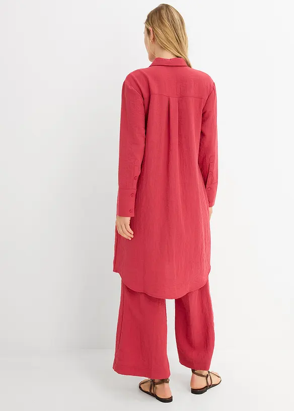 Longbluse aus softem Viskose-Mix in rot von hinten (im Anschnitt) - bonprix Longbluse aus softem Viskose-Mix in rot von hinten (im Anschnitt) - bonprix