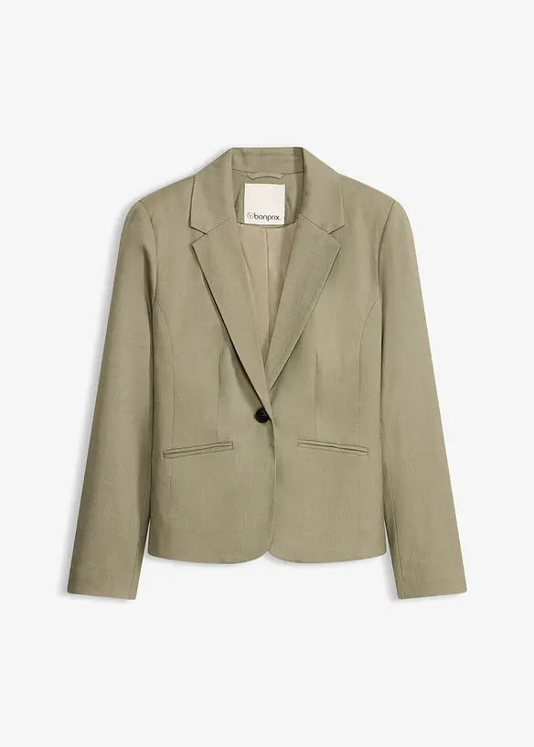 Blazer mit Paspeltaschen Petite in grün von vorne - bonprix Blazer mit Paspeltaschen Petite in grün von vorne - bonprix