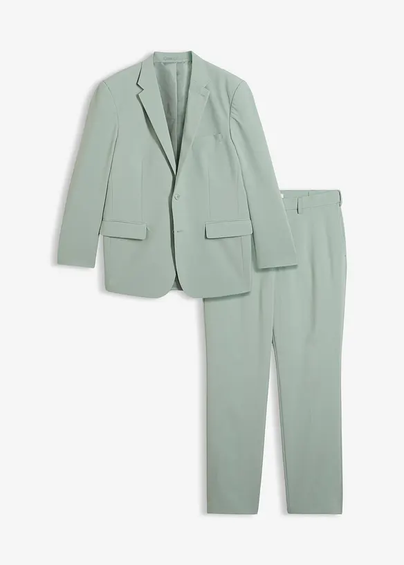Anzug in Regular Fit (2-tlg. Set) in grün von vorne - bonprix