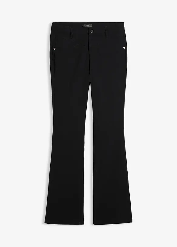 Bengalin-Bootcut-Hose aus Viskose-Mix in schwarz von vorne - bonprix Bengalin-Bootcut-Hose aus Viskose-Mix in schwarz von vorne - bonprix