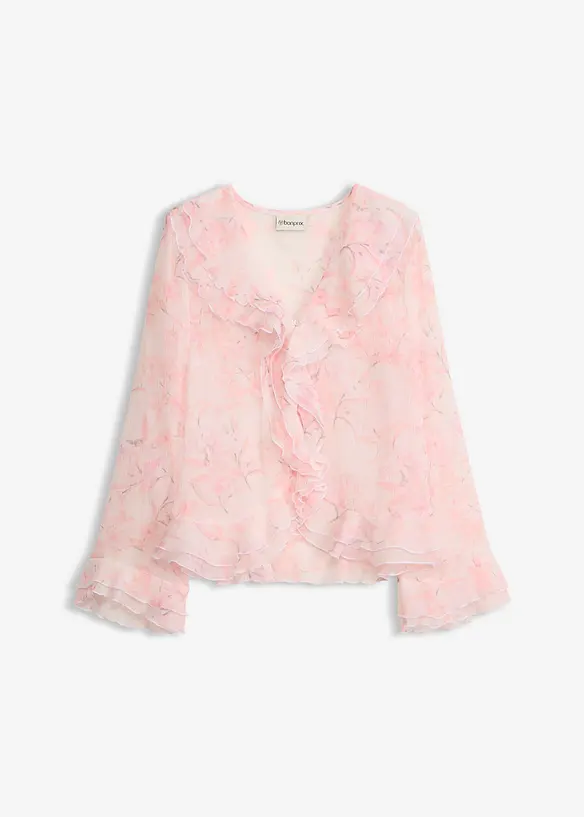 Chiffonbluse mit Volants in weiß von vorne - bonprix Chiffonbluse mit Volants in weiß von vorne - bonprix