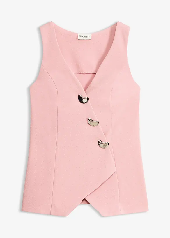 Blazerweste mit dekorativen Knöpfen in rosa von vorne - bonprix