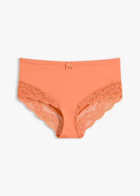 Maxipanty mit zarter Spitze in orange von vorne - bonprix