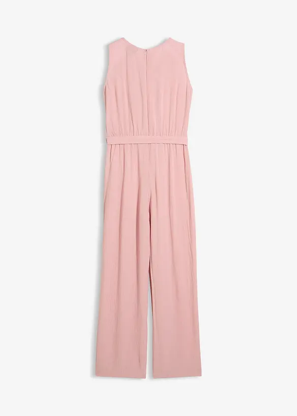 Jumpsuit aus fließender Viskose in rosa von hinten - bonprix