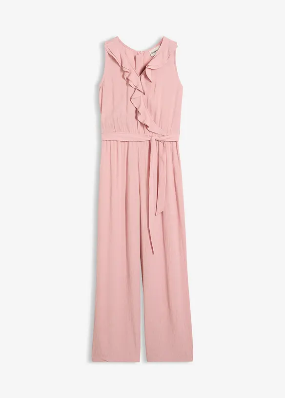 Jumpsuit aus fließender Viskose in rosa von vorne - bonprix