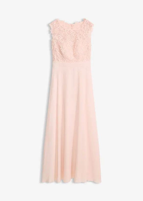 Maxikleid mit Spitze in rosa von vorne - bonprix Maxikleid mit Spitze in rosa von vorne - bonprix
