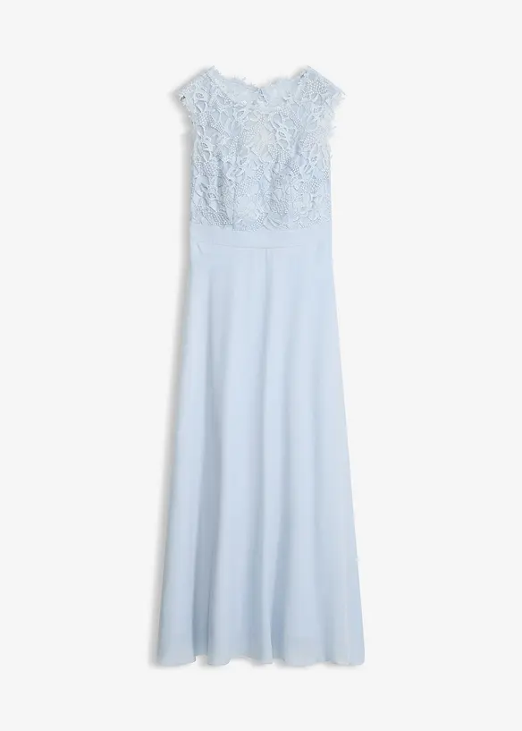 Maxikleid mit Spitze in blau von vorne - bonprix Maxikleid mit Spitze in blau von vorne - bonprix