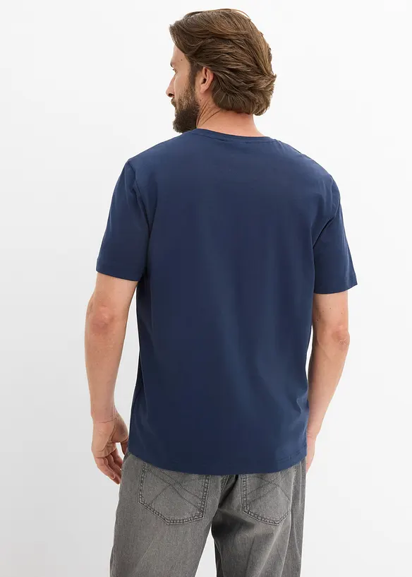 T-Shirt aus reiner Baumwolle in blau von hinten (im Anschnitt) - bonprix