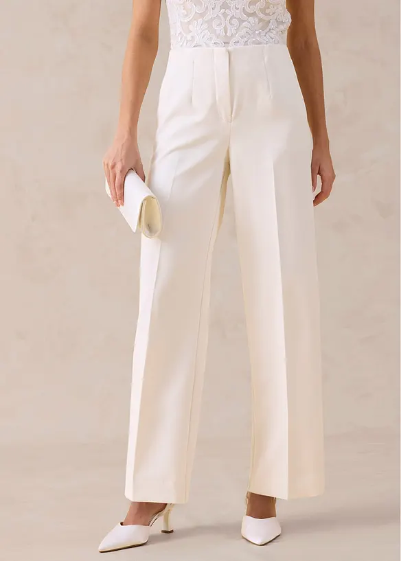Marlenehose in weiß von vorne - bonprix Marlenehose in weiß von vorne - bonprix