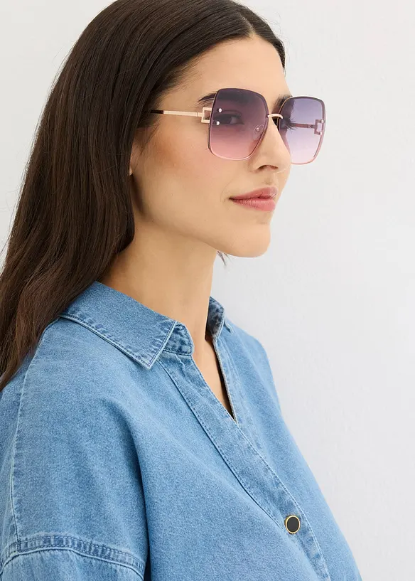 Sonnenbrille mit Farbverlauf in braun von vorne (im Anschnitt) - bonprix