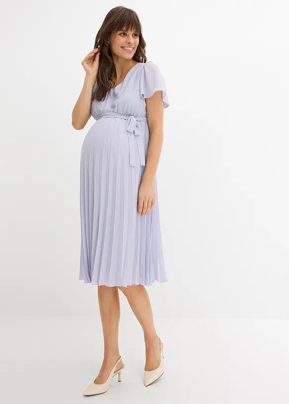 Umstandskleid aus zartem Georgette in lila von vorne (Totalaufnahme) - bonprix Umstandskleid aus zartem Georgette in lila von vorne (Totalaufnahme) - bonprix