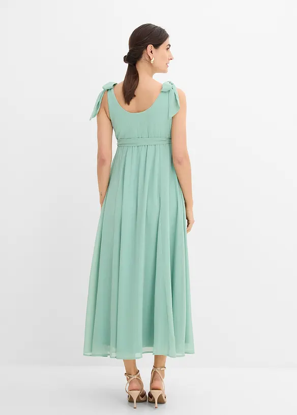 2-in-1 Umstands- und Stillkleid mit verstellbaren Trägern in grün von hinten (Totalaufnahme) - bonprix