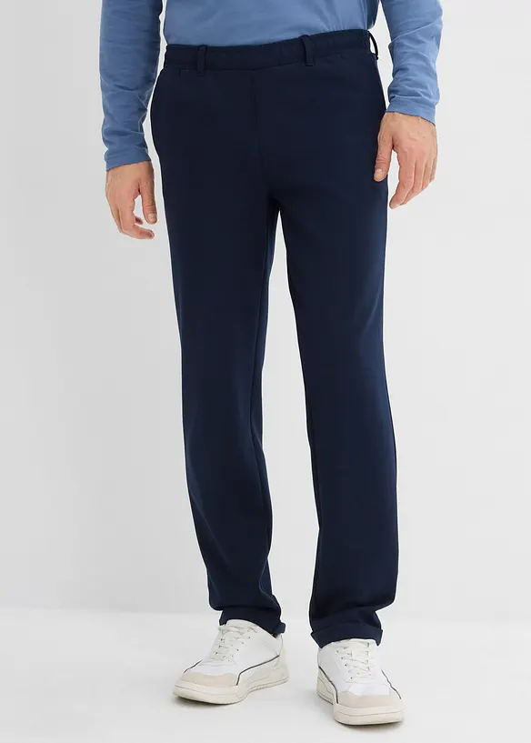 Stretch-Anzugshose aus bequemen Punto di Roma in blau von vorne - bonprix Stretch-Anzugshose aus bequemen Punto di Roma in blau von vorne - bonprix