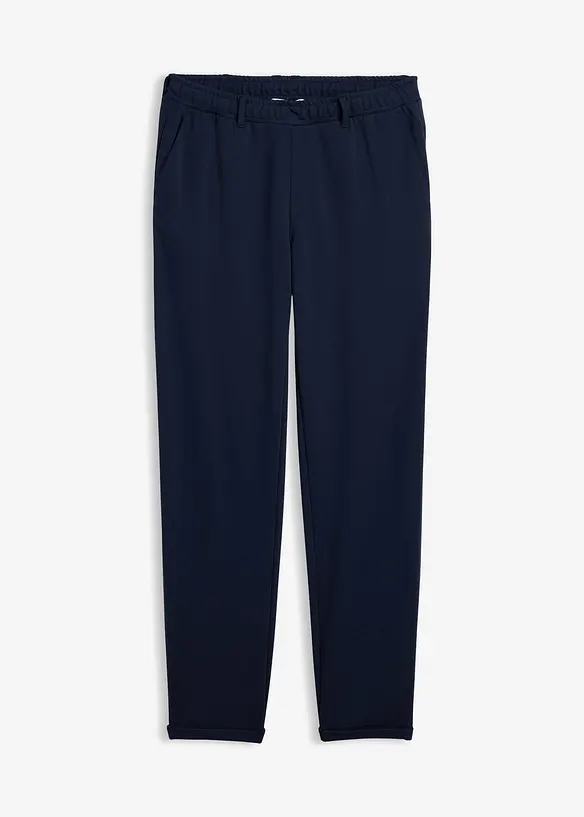 Stretch-Anzugshose aus bequemen Punto di Roma in blau von vorne - bonprix Stretch-Anzugshose aus bequemen Punto di Roma in blau von vorne - bonprix