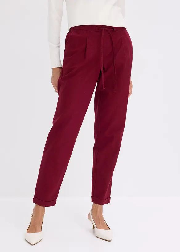 Leinenhose aus reinem Leinen in rot von vorne - bonprix Leinenhose aus reinem Leinen in rot von vorne - bonprix