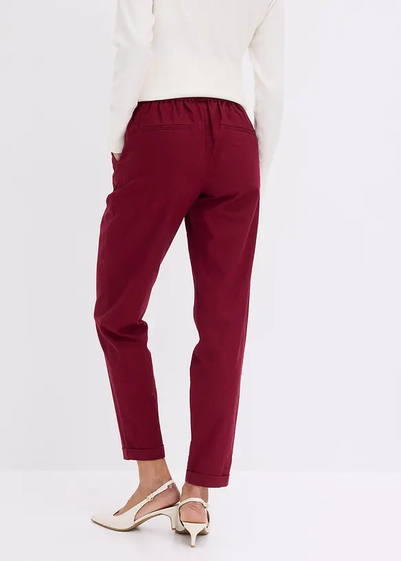 Leinenhose aus reinem Leinen in rot von hinten - bonprix Leinenhose aus reinem Leinen in rot von hinten - bonprix