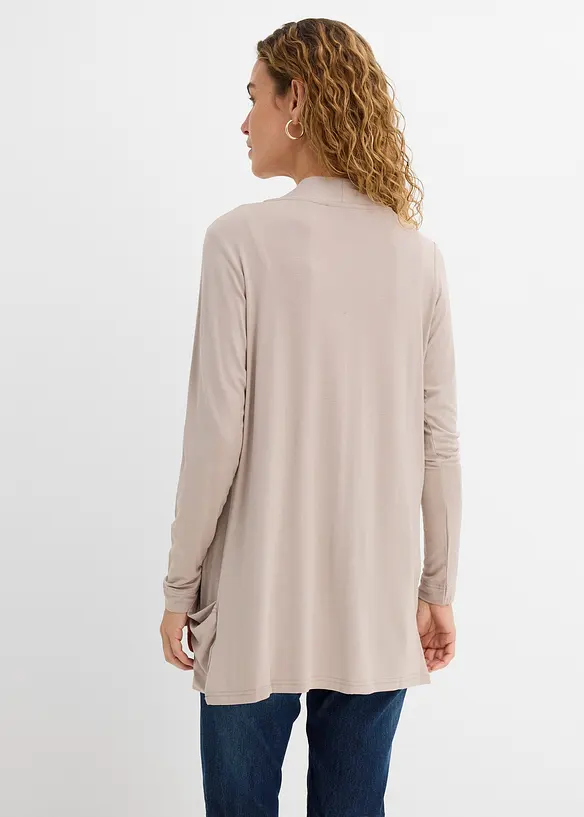 Shirtjacke aus softem Viskose-Mix in grau von hinten (im Anschnitt) - bonprix