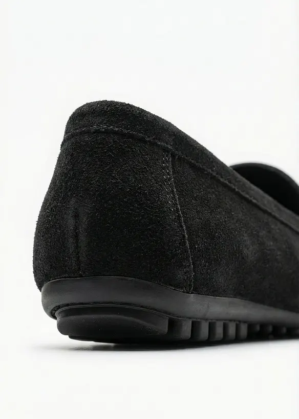 Penny-Loafer aus Veloursleder in schwarz - bonprix