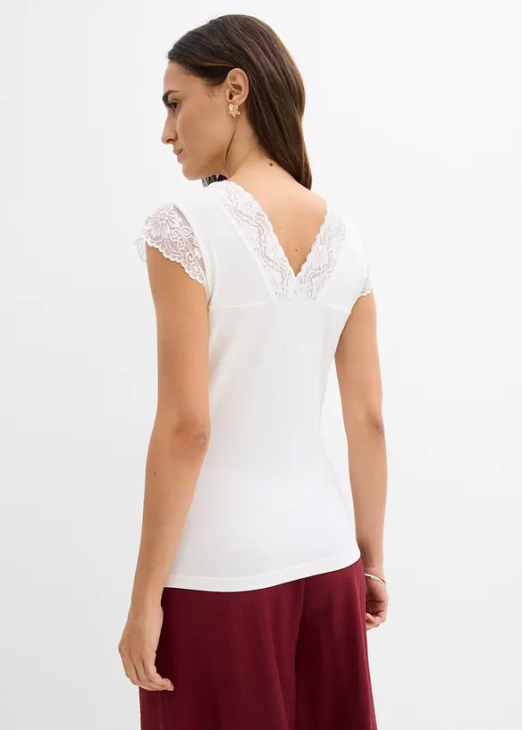 Shirt aus softem Viskose-Mix in weiß von hinten (im Anschnitt) - bonprix Shirt aus softem Viskose-Mix in weiß von hinten (im Anschnitt) - bonprix