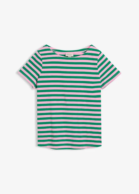 T-Shirt mit U-Boot-Ausschnitt in rosa von vorne - bonprix T-Shirt mit U-Boot-Ausschnitt in rosa von vorne - bonprix