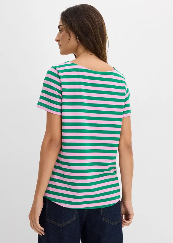 T-Shirt mit U-Boot-Ausschnitt in rosa von hinten (im Anschnitt) - bonprix T-Shirt mit U-Boot-Ausschnitt in rosa von hinten (im Anschnitt) - bonprix
