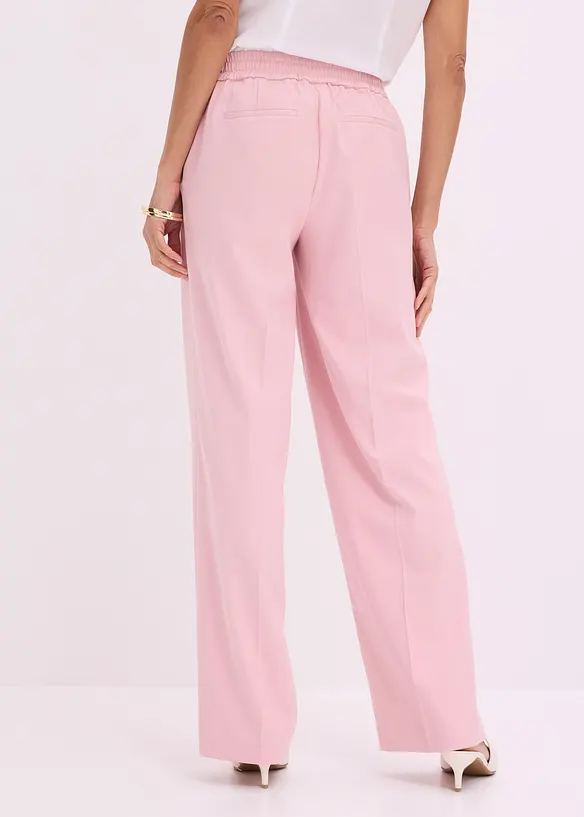 Marlenehose mit dekorativen Knöpfen in rosa von hinten - bonprix