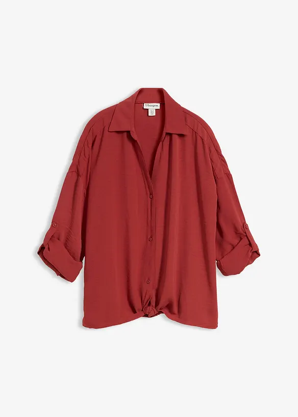 Bluse aus leichtem Crêpe in rot von vorne - bonprix Bluse aus leichtem Crêpe in rot von vorne - bonprix