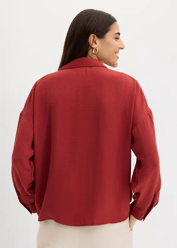 Bluse aus leichtem Crêpe in rot von hinten (im Anschnitt) - bonprix Bluse aus leichtem Crêpe in rot von hinten (im Anschnitt) - bonprix