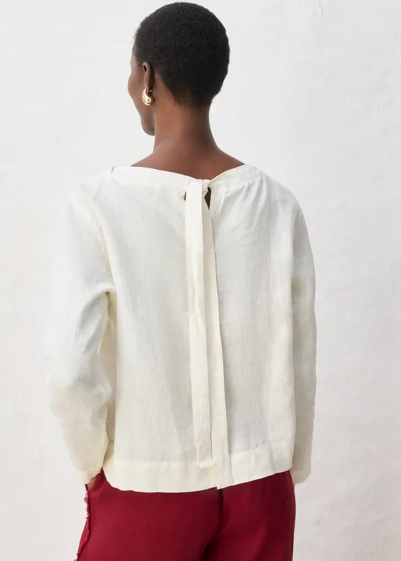Tunika aus reinem Leinen in weiß von hinten (im Anschnitt) - bonprix Tunika aus reinem Leinen in weiß von hinten (im Anschnitt) - bonprix
