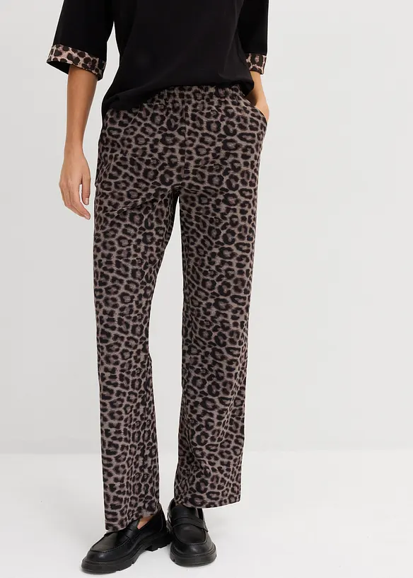 Jersey-Hose aus Baumwoll-Mix in schwarz von vorne - bonprix