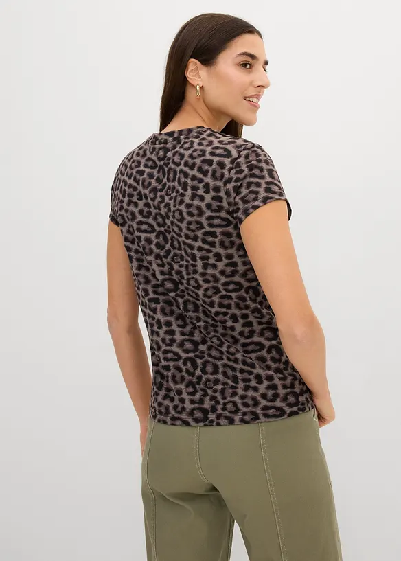 Shirt (3er Pack) aus Baumwoll-Elasthan-Mix in weiß von hinten (im Anschnitt) - bonprix
