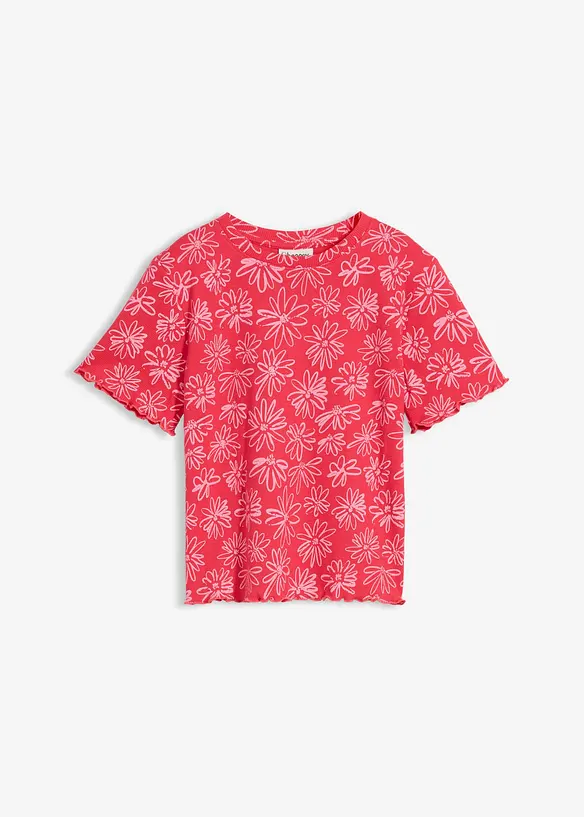 Kurzes T-Shirt aus Baumwoll-Mix in pink von vorne - bonprix Kurzes T-Shirt aus Baumwoll-Mix in pink von vorne - bonprix