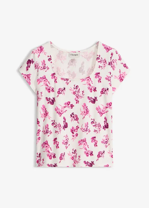 Shirt aus elastischer Baumwolle in rosa von vorne - bonprix Shirt aus elastischer Baumwolle in rosa von vorne - bonprix