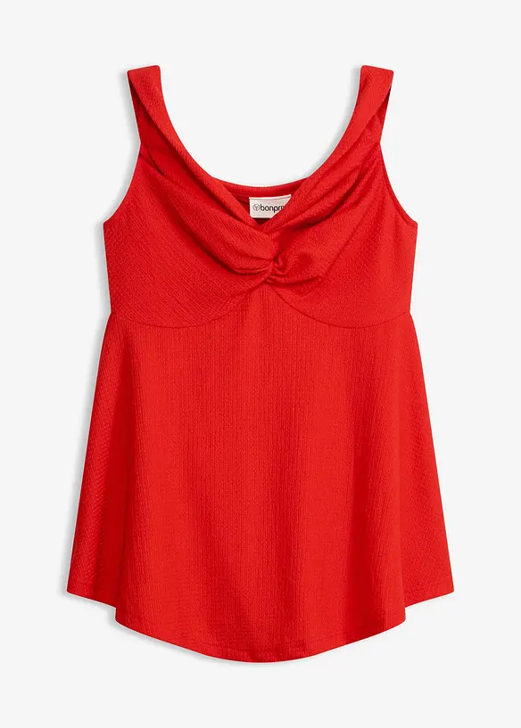 Cold-Shoulder-Shirt in strukturierter Ware in rot von vorne - bonprix Cold-Shoulder-Shirt in strukturierter Ware in rot von vorne - bonprix