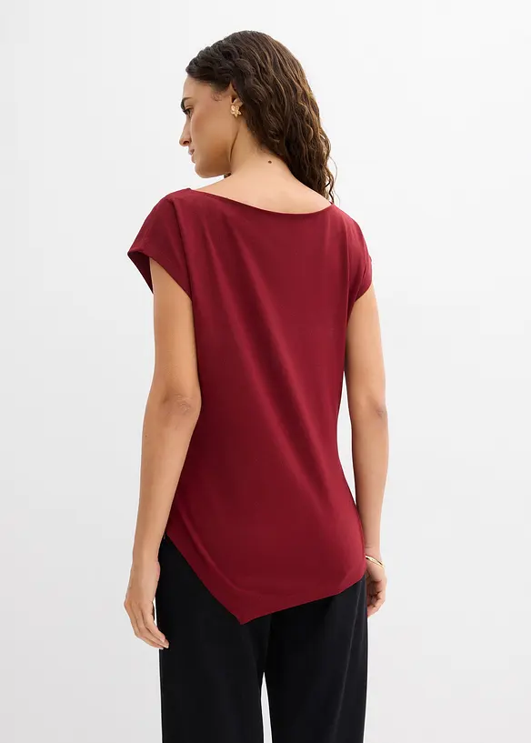 Asymmetrisches Top aus Punto di Roma in rot von hinten (im Anschnitt) - bonprix Asymmetrisches Top aus Punto di Roma in rot von hinten (im Anschnitt) - bonprix
