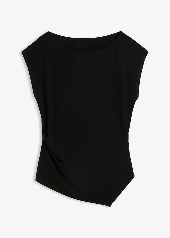 Asymmetrisches Top aus Punto di Roma in schwarz von vorne - bonprix Asymmetrisches Top aus Punto di Roma in schwarz von vorne - bonprix