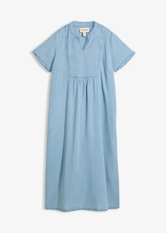 Jeanskleid aus fließendem Lyocell in blau von vorne - bonprix