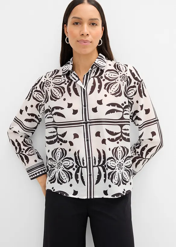 Bluse in weiß von vorne (im Anschnitt) - bonprix