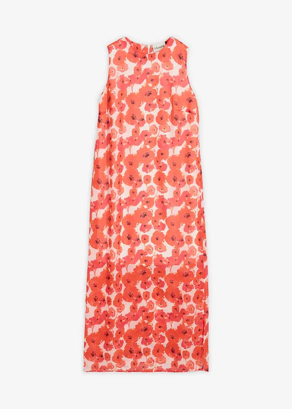 Langes Chiffonkleid in weiß von vorne - bonprix Langes Chiffonkleid in weiß von vorne - bonprix