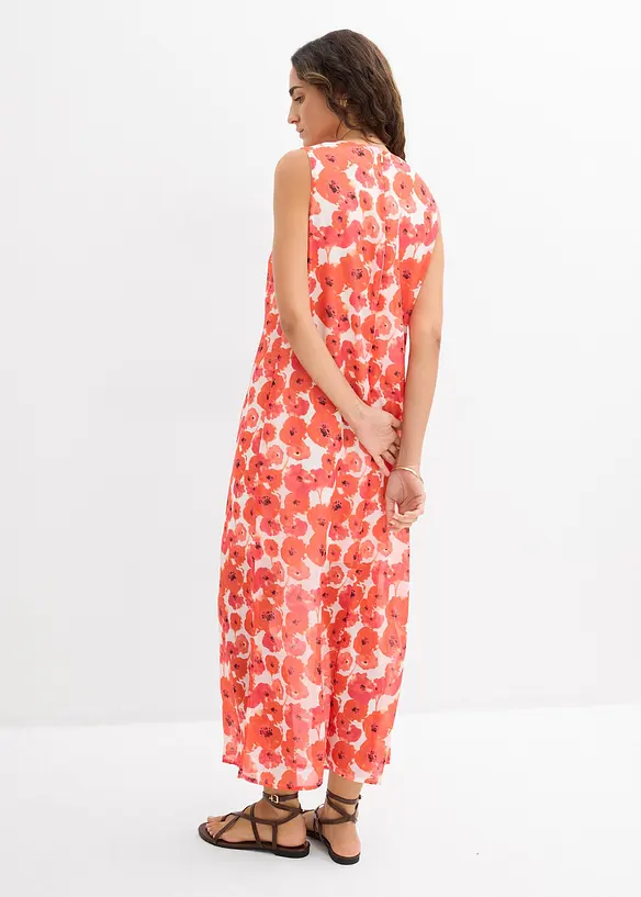 Langes Chiffonkleid in weiß von hinten (Totalaufnahme) - bonprix Langes Chiffonkleid in weiß von hinten (Totalaufnahme) - bonprix