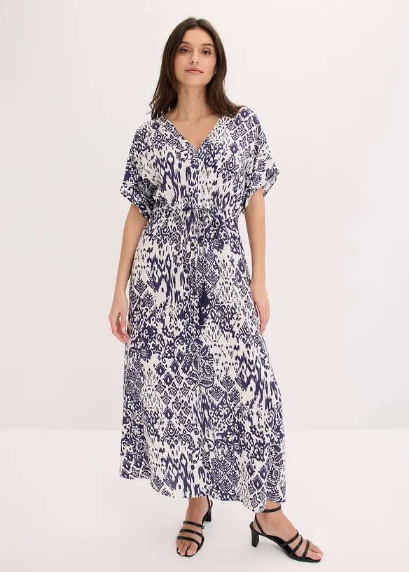 Maxikleid aus fließender Viskose in weiß von vorne (Totalaufnahme) - bonprix Maxikleid aus fließender Viskose in weiß von vorne (Totalaufnahme) - bonprix