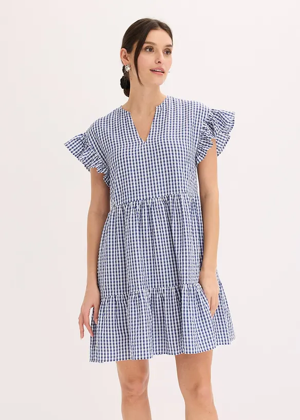 Minikleid aus Seersucker in weiß von vorne (Totalaufnahme) - bonprix Minikleid aus Seersucker in weiß von vorne (Totalaufnahme) - bonprix