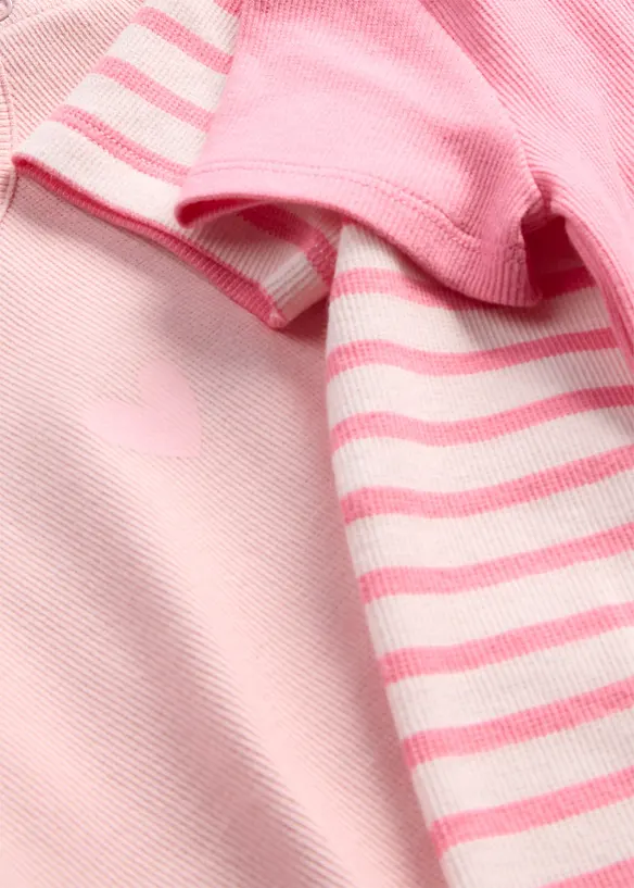 Baby Kurzarmbody aus Bio-Baumwolle (3er Pack) in rosa - bonprix