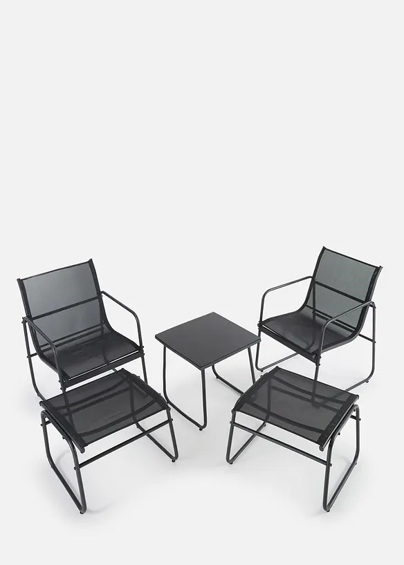 Gartenmöbel Set (5-tlg. Set) in grau - bonprix