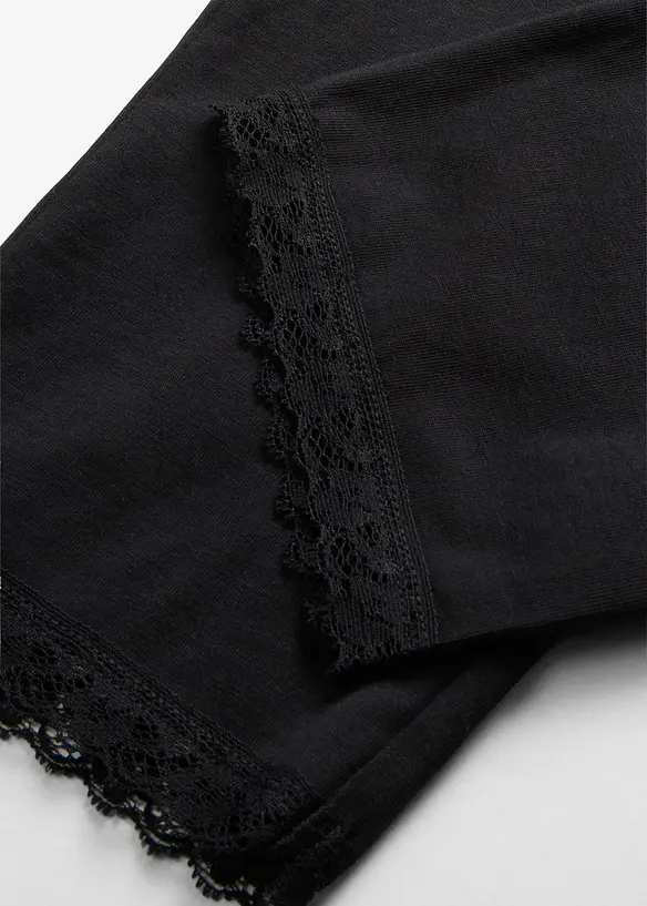 Capri-Leggings mit Bio-Baumwolle (2er Pack) in schwarz - bonprix