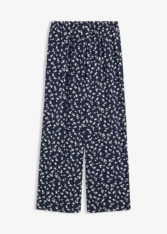 Jersey-Hose mit Struktur in blau von hinten - bonprix